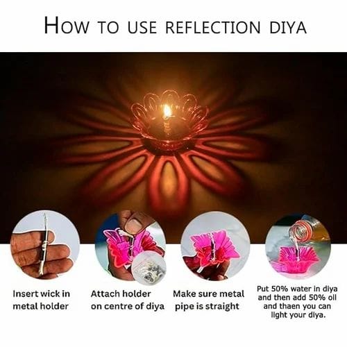 3D Reflective Rangoli Diya β Set of 12