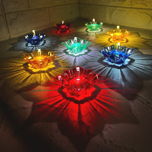 3D Reflective Rangoli Diya – Set of 12